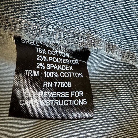 J. Peterman Heavyweight Blue Denim Western Button Down Shirt Size 10 - Picture 5 of 6